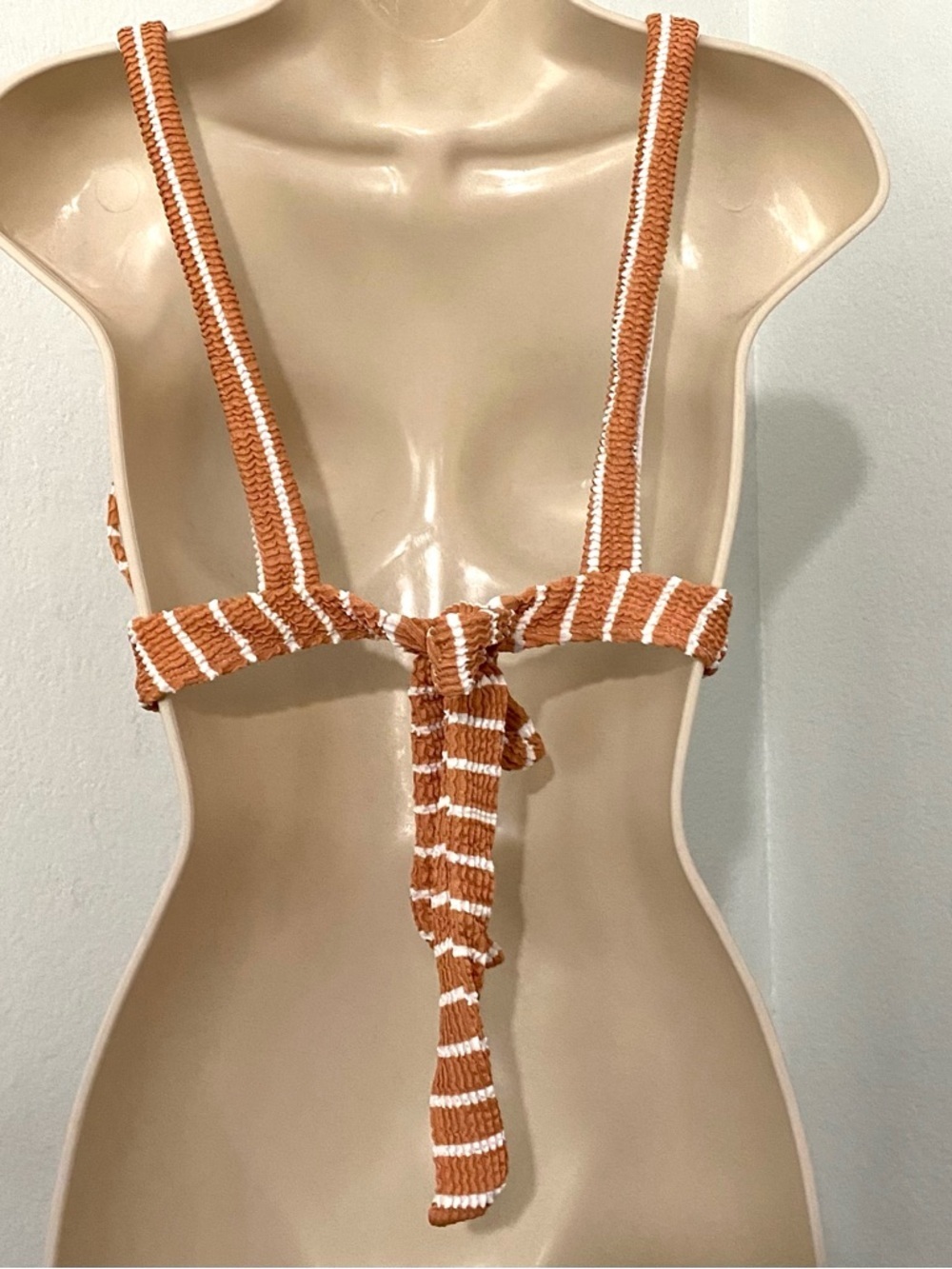 Somerfield Swim New Malindi Bikini Top Size XL Nautique Brown White Stripes - Picture 7 of 14